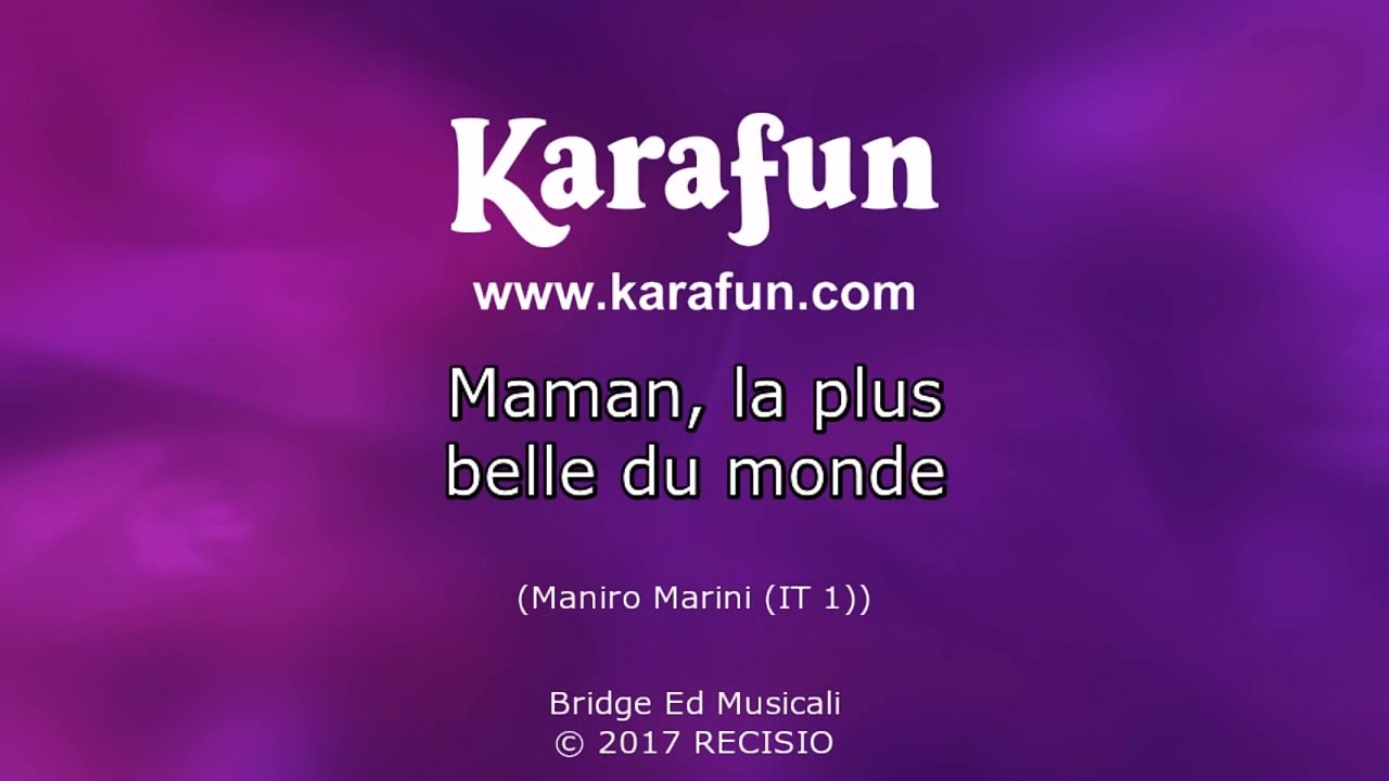 Karaoké Maman, la plus belle du monde - Vincent Niclo *