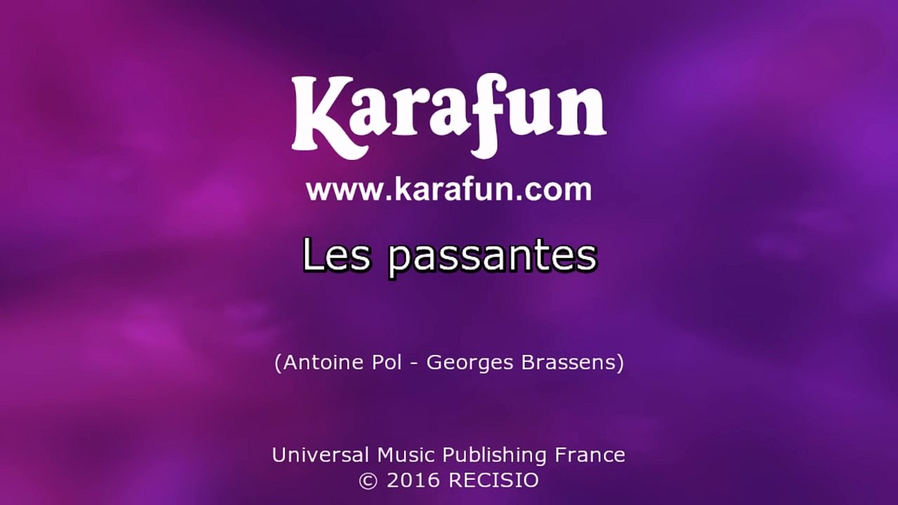 Karaoké Les passantes - Georges Brassens *