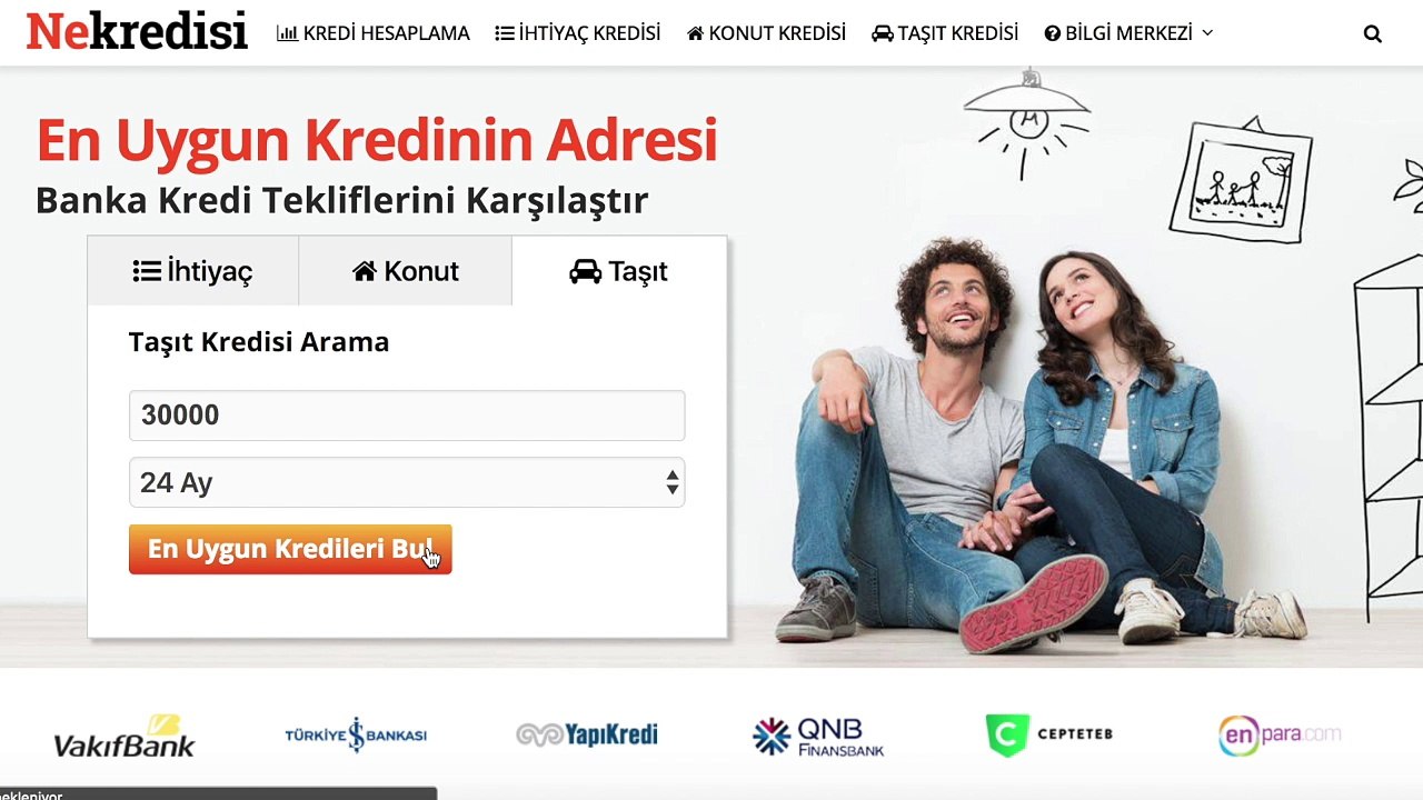 Taşıt Kredisi Hesaplama Başvuru - Nekredisi