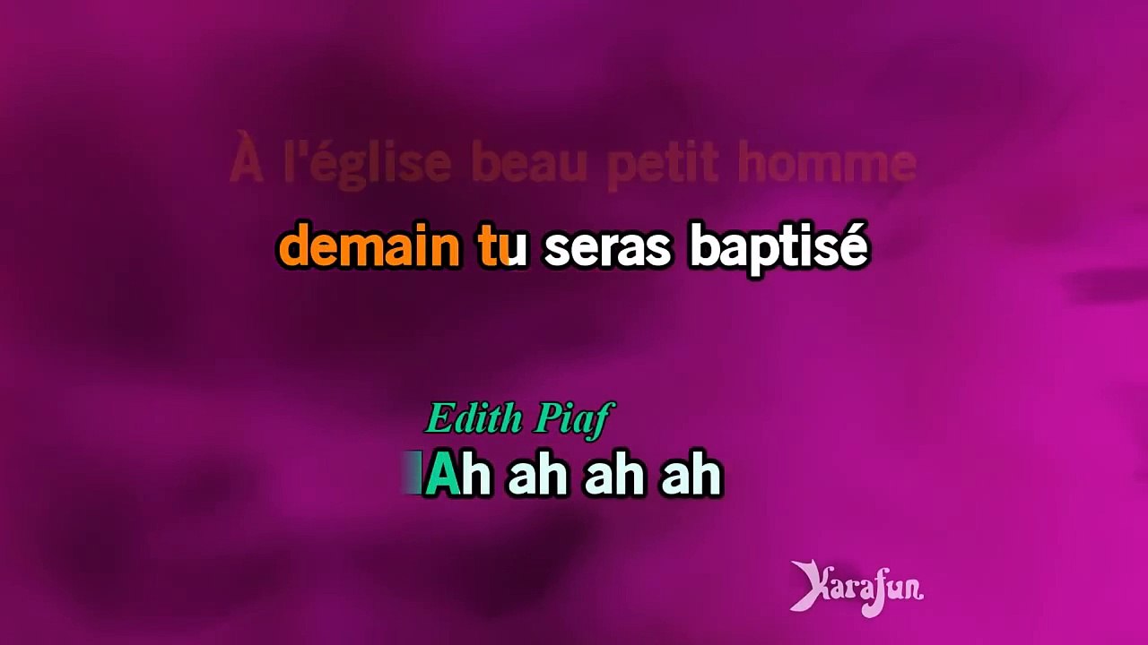 Karaoké Les trois cloches - Edith Piaf *