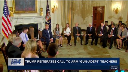 i24NEWS DESK | Trump reiterates call to arm 'gun-adept' teachers | Thursday, February 22nd 2018