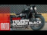 Triumph Bobber black Bonneville 1200 - Essai Moto Magazine 2018