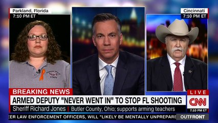 WATCH: NRA-loving sheriff goes down in flames when confronted by Parkland teacher who doesn't want to shoot anyone