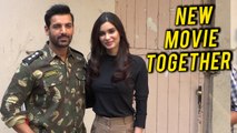 John Abraham Diana Penty POSE For Media at Parmanu SHOOT