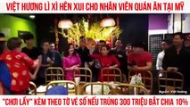 Việt Hương lì xì hên xui cho nhân viên quán ăn tại Mỹ