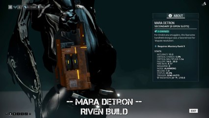 Warframe Mara Detron Riven Build