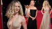 The art of distraction! Jennifer Lawrence is worlds away from her conservative BAFTAs ensemble with wild curls and VERY plunging golden gown for Red Sparrow premiere in London