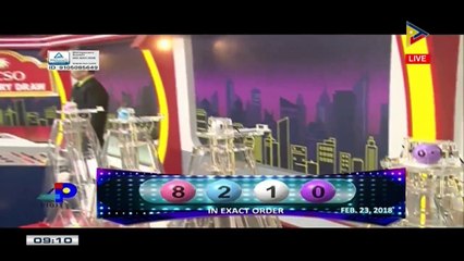 PCSO 9 PM Lotto Draw, February 23, 2018