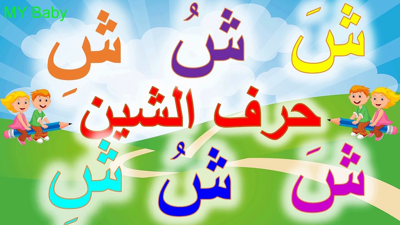 تعليم الحروف الهجائية للاطفال -نطق الحروف بالحركات (الفتحة - الضمة -الكسرة)مع اربع امثلة بالصور سهلة