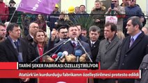 Alpullu Şeker Fabrikası önünde ‘özelleştirme’ protestosu