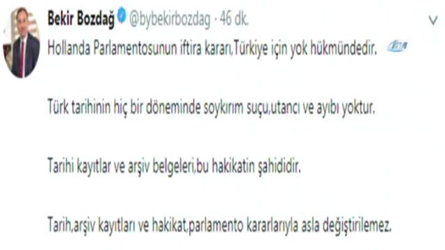 Hollanda'nın 1915 Kararı Türkiye İçin Yok Hükmündedir