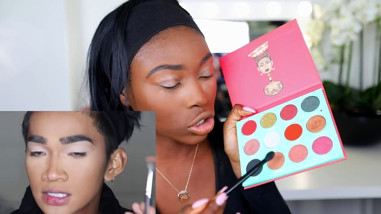 I TRIED FOLLOWING A BRETMAN ROCK MAKEUP TUTORIAL...HIGHLIGHTED EARS AND WHATEVER!