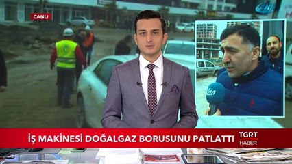 İş Makinesi Doğalgaz Borusunu Patlattı