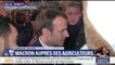 “Ne lâchez rien”: Macron interpellé au Salon de l'agriculture par les mascottes FNSEA