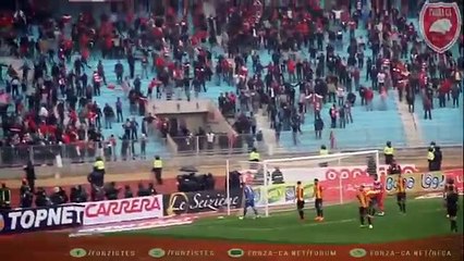 لحظة اتحاد مجموعات النادي الافريقي في الدربي+شنعة الجماهير 18  فيفري 2018