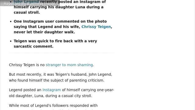 A Woman Shaming John Legend for Carrying His Daughter Got Owned By Chrissy Teigen