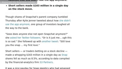 Kylie Jenner's Tweet About Snapchat Made Some Investors $163 million