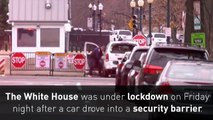 White House placed on lockdown after car slams into barrier