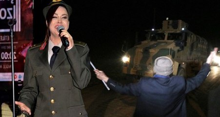 Ünlü Şarkıcı Bahar Dierkes, Asker Kıyafetiyle Sahneye Çıktı