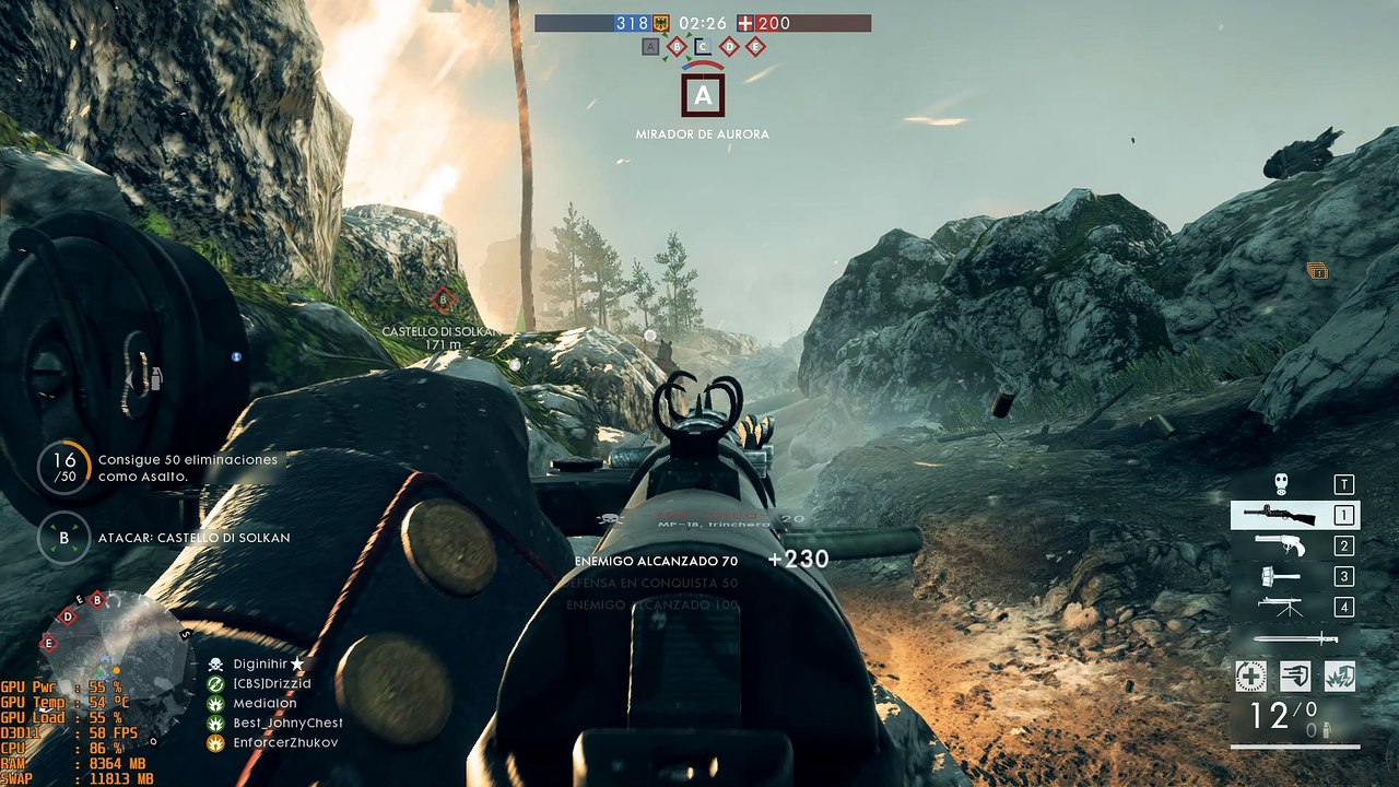 Battlefield 1 - Hardcore Conquest in Caporetto but without snipers