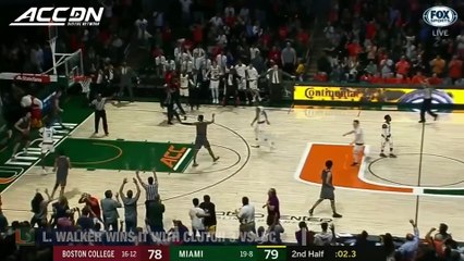 Miami's Lonnie Walker Hits Game-Winning 3 vs. BC