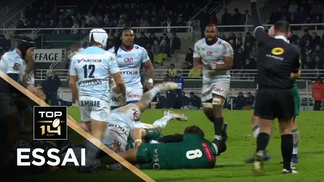 TOP 14 - Essai Xavier CHAUVEAU (R92) - Pau - Racing 92 - J18 - Saison 2017/2018