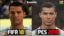 FIFA 18 vs PES 2018 _ Real Madrid Players Faces Comparison