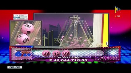 PCSO 9 PM Lotto Draw, February 25, 2018