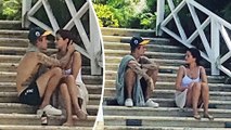 Just the two of us: Selena Gomez and Justin Bieber share a romantic moment alone as they relax in Jamaica after his father Jeremy's wedding.