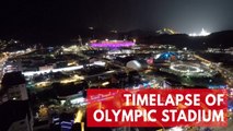 Timelapse of skies over Olympic Stadium in Pyeongchang