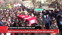 Şehit Uzman Çavuş Şükrü Ünlü’yü Karaman’da 5 bin kişi uğurladı
