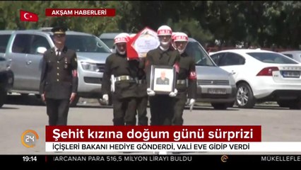 Şehit kızına doğum günü sürprizi