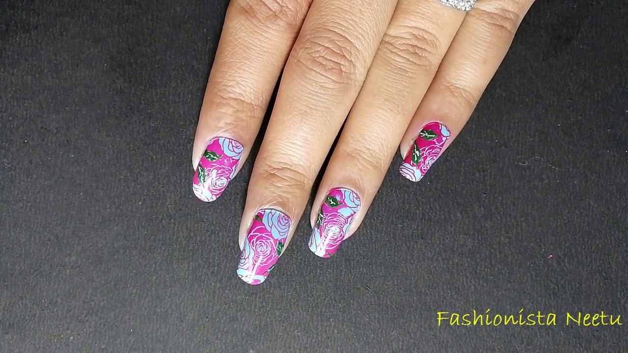 Rose Flower Nail Art Tutorial