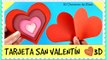 Tarjeta para el Día de San Valentín, Tarjeta para el Día de la Amistad, Tarjeta Corazón 3D