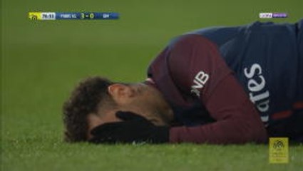 Neymar taken off injured on a stretcher with ankle injury
