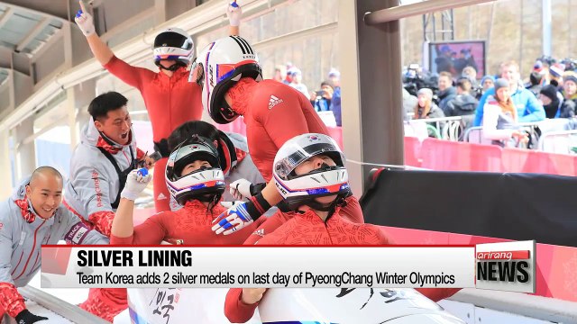 S. Korea adds two silver medals on final day of 2018 PyeongChang Winter Olympics