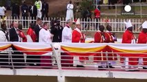 Pope Francis celebrates mass with Ugandan faithful