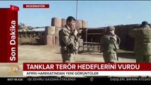 Afrin'de tanklarımız terör mevzilerini böyle yerle bir etti