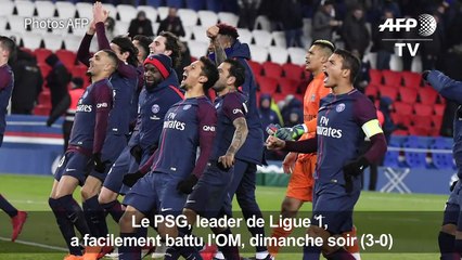 Football: le PSG bat l'OM 3-0, Neymar blessé