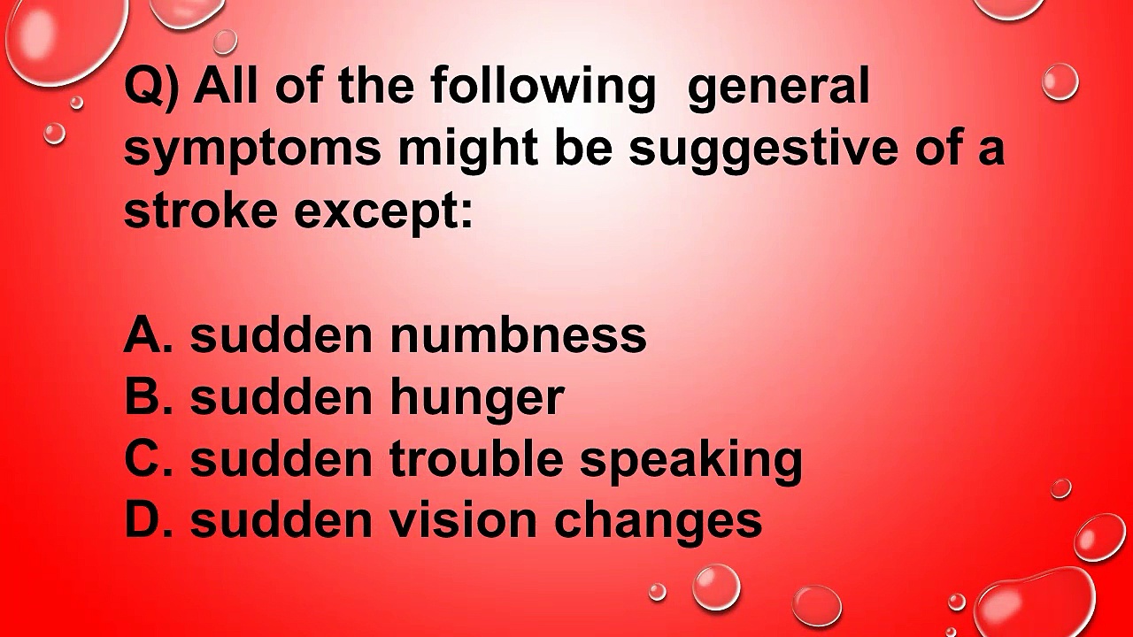 Stroke or Cerebrovascular Accident Nursing Questions