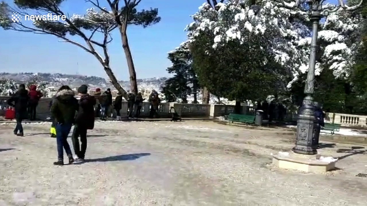 Rare snowfall blankets Rome - and Vatican - in beautiful white