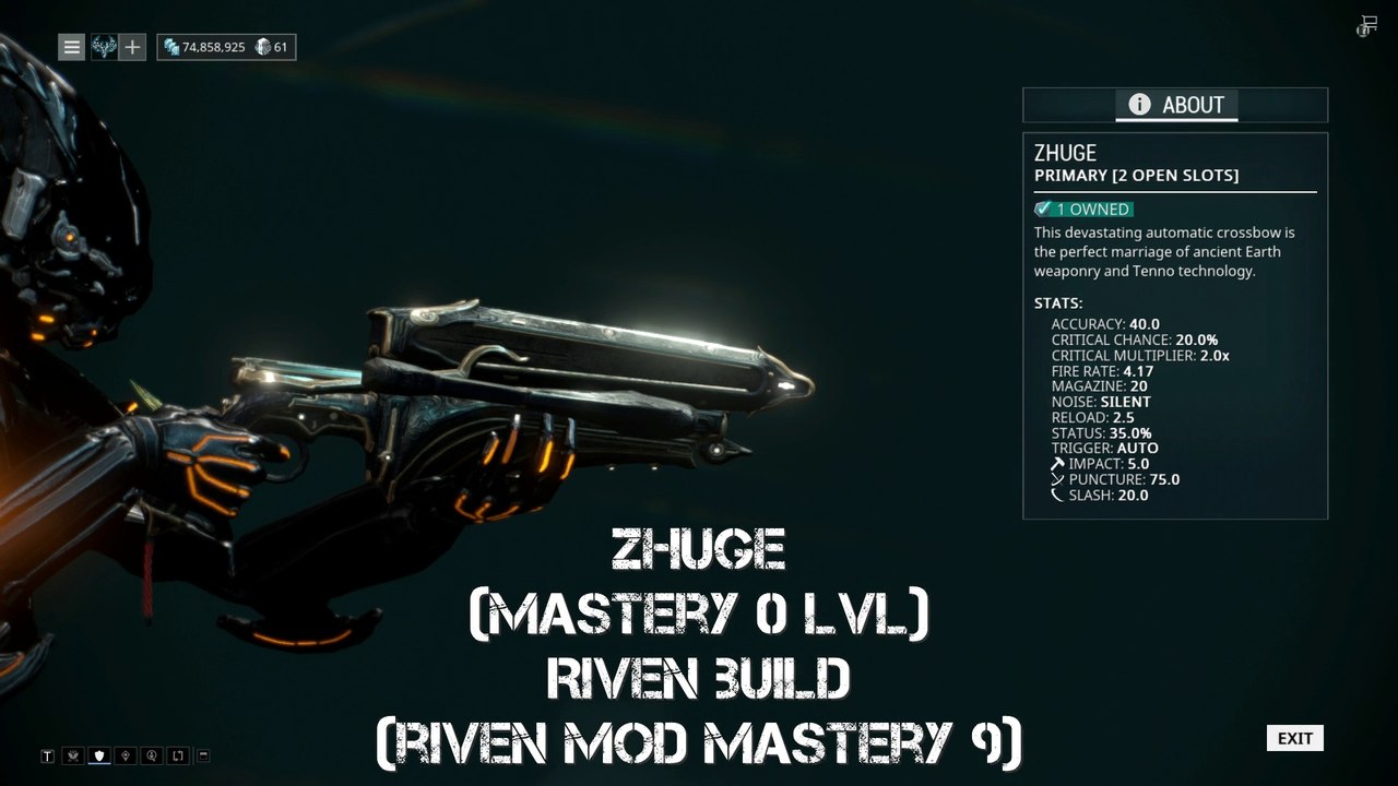Warframe Zhuge Riven Build - The Devastating Automatic Crossbow