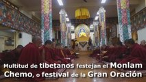 Multitud de tibetanos festejan el Monlam Chemo, o festival de la Gran Oración