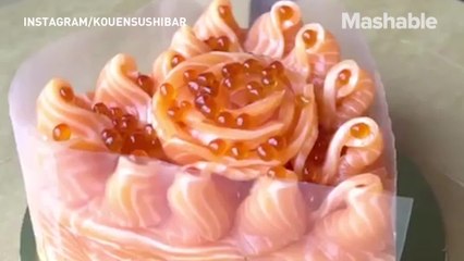 This cake is made completely out of salmon