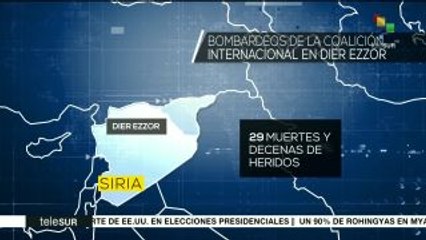 Siria:coalición que lidera EE.UU. ataca Deir Ez-Zor y causa 29 muertos