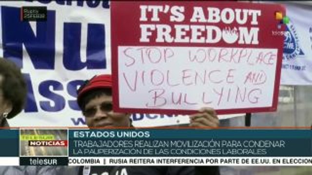EE.UU.: obreros marchan contra la pauperización de sus empleos