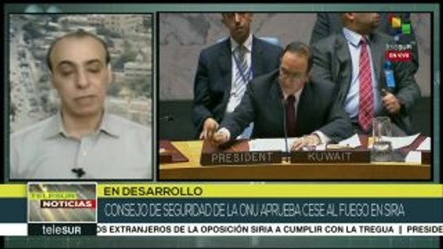 teleSUR Noticias: Siria: ONU aprueba resolución para el cese al fuego