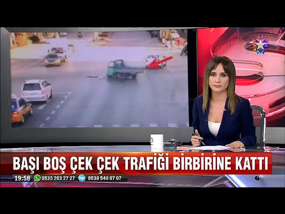 Kazadan sonra başıboş dönen Triporteri bilek gücüyle durdurmaya çalıştı