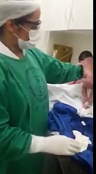 Amazing baby walking out after he is born