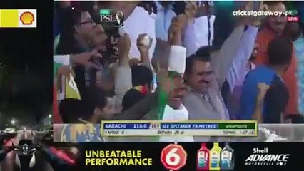 Shahid Afridi Batting Against Lahore Qalanders in Today's Match
